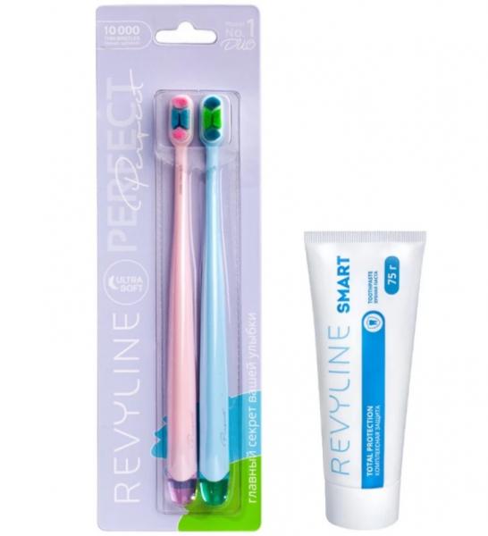 Мануальные зубные щетки Revyline Perfect DUO и зубная паста Smart для профилактики кариеса в Самаре
